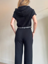 Load image into Gallery viewer, Alexander Wang -  Cropped SS Hoodie Hoodie - Black - M
