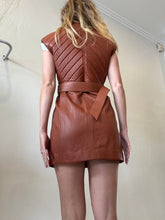 Load image into Gallery viewer, Salvatore Ferragamo - Biker Style Mini Dress w Zip Detail  - Tan - 38
