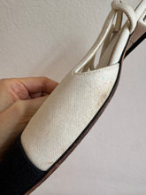 Load image into Gallery viewer, Chanel - Slingback Fabric Flats - Metalic White - 37C
