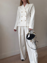 Load image into Gallery viewer, Oroton - Woollen Blazer &amp; Pants Suit Set - Ivory - 10 - RRP$1,100

