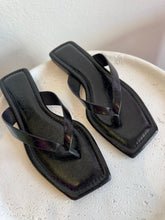 Load image into Gallery viewer, Nelson Made - Ida Slides - Black crinkle leather - 38 - rrp$299
