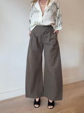 Load image into Gallery viewer, Insis - Asymmetric Cotton/Linen  Wide Leg Pant - Khaki - S - RRP$227
