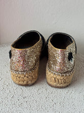 Load image into Gallery viewer, Chiara Ferragni - Flirting Glitter Embellished Espadrilles - Silver/Navy - 37
