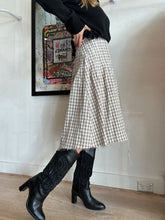 Load image into Gallery viewer, Bassike - Midi Pleated Skirt - Khaki Check - 3
