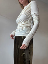 Load image into Gallery viewer, Agolde - Tania Twist LS Tee - Oat Milk - L - BNWT - RRP $349
