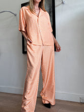 Load image into Gallery viewer, Venroy - Silk Geo SS Shirt &amp; Wide Leg Pant Set - Orange - L -  RRP $560
