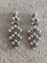 Load image into Gallery viewer, Oscar de la Renta - Faux Pearl Clip On Earrings - Silver w pearls
