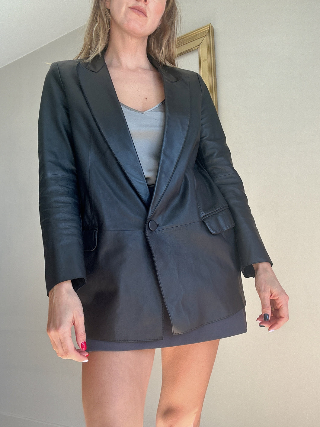 Liven - Leather blazer - Size 40 - RRP $1,600