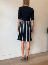 Load image into Gallery viewer, Herve Leger - Knit Square Neck Midi Dress w White Trim &amp; Piping - Black - M
