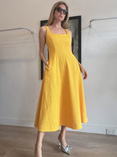 Load image into Gallery viewer, Rebecca Vallance - Andie Strap Midi Dress - Yellow - 8 - RRP$699
