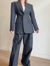 Load image into Gallery viewer, Scanlan Theodore - Single Breasted Jacket &amp; Wide Leg CheckSuit - Dark Grey - 6 - Current - RRP $1650
