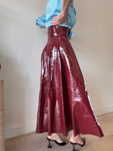 Load image into Gallery viewer, Alex Perry - Patent Leather High Waisted Maxi Skirt - Wine - 8
