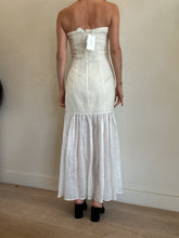 Load image into Gallery viewer, Joslin - Luca Linen Romie Strapless Midi Dress  w Buttons - Ivory - 8 - NWT - RRP$389
