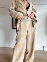 Load image into Gallery viewer, Christopher Esber - Belted Patch Linen Blazer &amp; Pants Suit Set - Brown - 6/Pants 8 - RRP$1390
