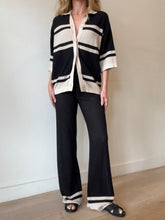 Load image into Gallery viewer, Seven Wonders - Bianki Knit Top &amp; Pants set - Black  w beige - S - bnwt
