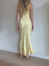 Load image into Gallery viewer, Realisation Par - Allegra Silk Slip Midi Dress - Yellow red florals- XS
