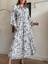 Load image into Gallery viewer, Aje - Starflower LS Shirt Dress - White/Black Floral  - 10 - RRP $595
