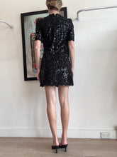 Load image into Gallery viewer, Rebecca Vallance - Diana Bow Mini dress - Black Sequins - 8 - RRP$749
