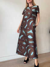 Load image into Gallery viewer, La Double J -Montecarlo Swing Midi Dress - Burgundy/Blue - M - RRP $1590
