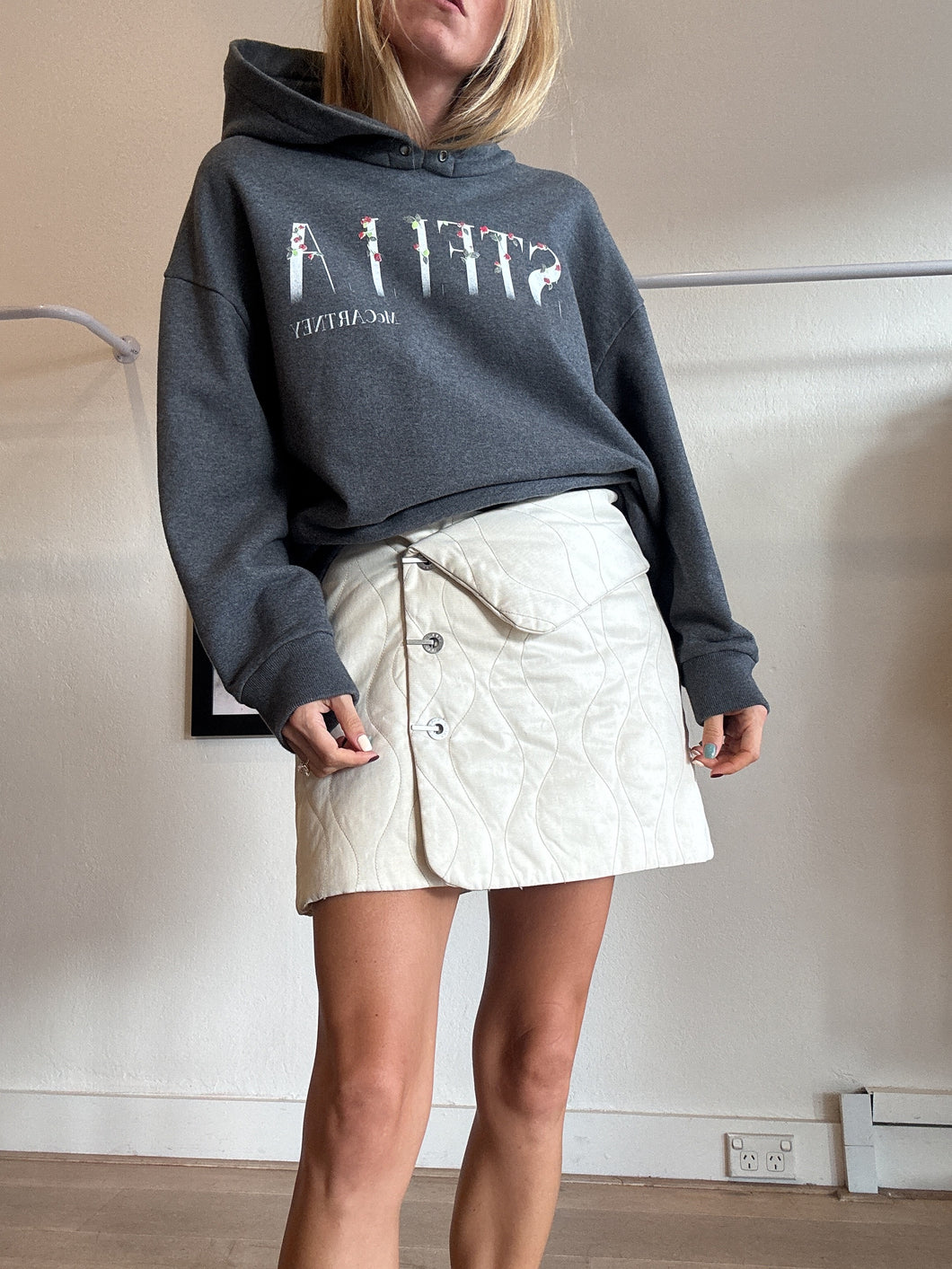 Stella McCartney - Logo Floral Hoodie - Dark Grey - 38