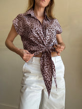 Load image into Gallery viewer, Scanlan Theodore - Sleeveless Silk Tie Up Blouse - Pink small florals - 8
