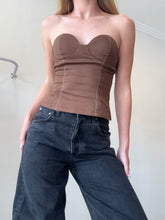 Load image into Gallery viewer, Pasduchas - Strapless Cupped Aldo Bodice - Fudge Brown - 8 - RRP $250
