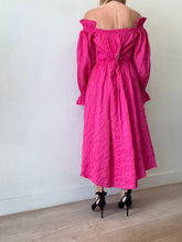 Load image into Gallery viewer, Cult Gaia - Simona Button front off shoulder Midi Dress - Dragonfruit Pink - 12

