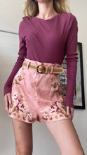 Load image into Gallery viewer, Zimmermann - Floral Print Shorts  w Raffia Belt- Pink - 1
