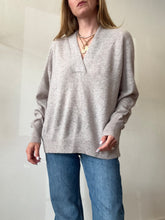 Load image into Gallery viewer, Reisss - Cashmere V Neck Sweater - Oatmeal - L - NWT - RRP$$315
