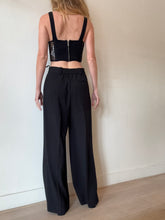 Load image into Gallery viewer, Aje - Wide Leg Pants - Black w gold button  - 10
