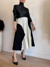 Load image into Gallery viewer, Proenza Schouler - Pleated Block Midi Skirt - Black/Cream - 6
