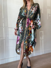 Load image into Gallery viewer, Camilla - Passport to Paradise LS Midi Dress - Green Floral -XS

