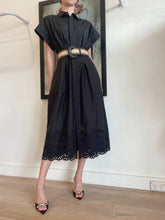 Load image into Gallery viewer, Rebecca Vallance - Fes Cotton Midi dress w belt - Black - 10
