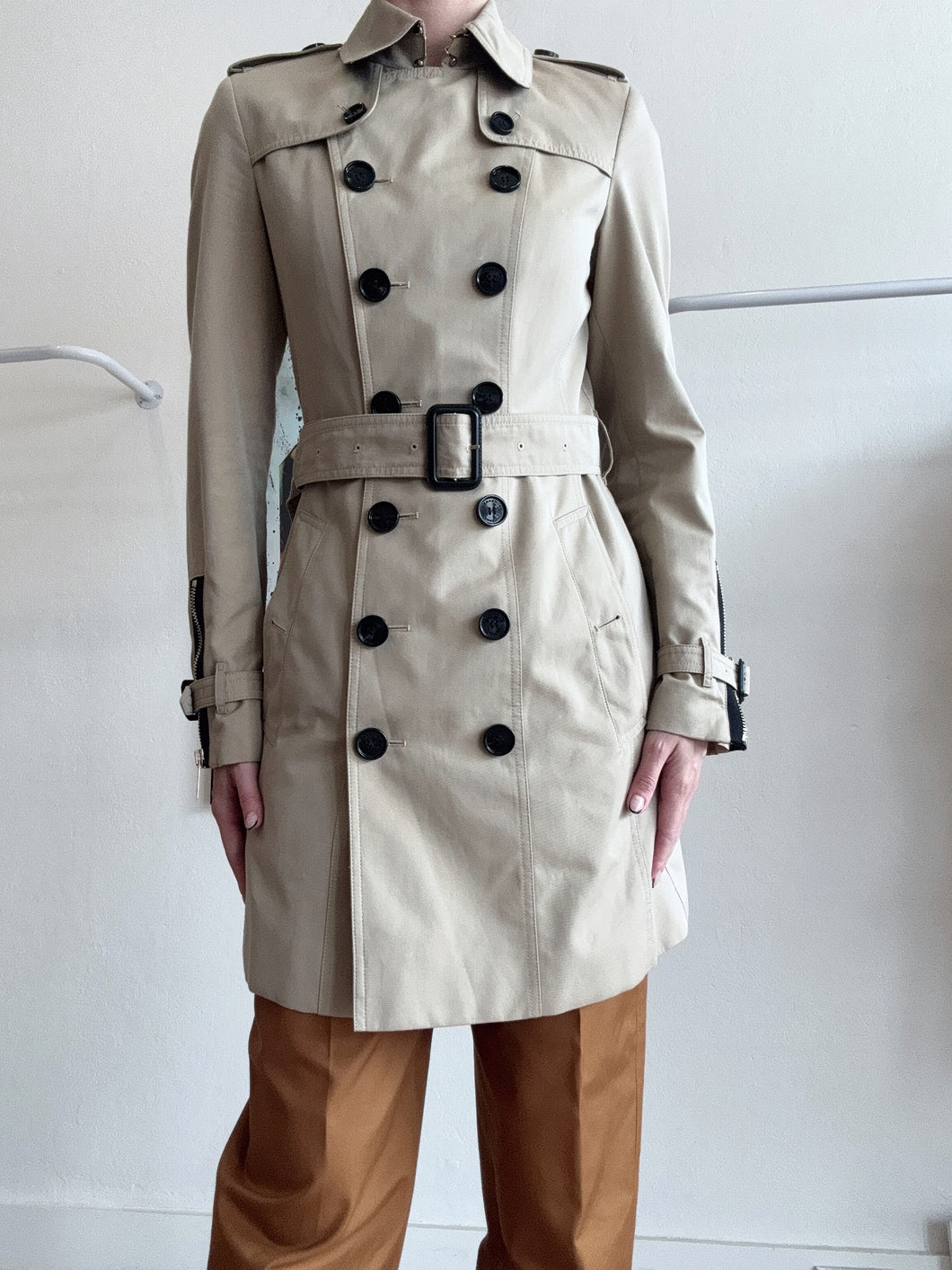 Burberry - Trench w Zip Tradition Check Lining - Tan - 6 - RRP $3,850
