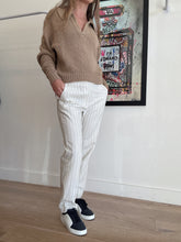 Load image into Gallery viewer, Ralph Lauren - Pants - Ivory w Navy Stripe - 4
