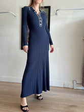 Load image into Gallery viewer, Anna Quan - Angelina Sailor Knit Maxi Dress - Blue w White Trim - 8 - RRP$395
