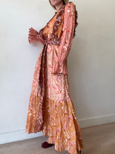 Load image into Gallery viewer, Kate Ford - LS Linen Midi Dress - Pink Orange Paisley Print- 1
