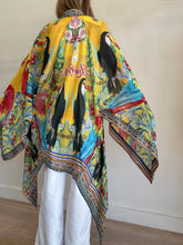 Load image into Gallery viewer, Camilla - Open Front Short Kaftan - Yellow Toucan Print- OS
