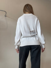 Load image into Gallery viewer, Tibi - Cotton Knit Distress Sweater - White - XS
