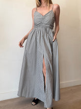Load image into Gallery viewer, Watson x Watson - ShoeString Maxi Dress w Ruched Bustier- Stripe - 12
