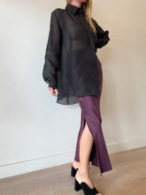 Load image into Gallery viewer, Bianca Spender - Satin Amity Skirt - Aubergine - 1 - NWT - RRP$425
