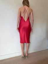 Load image into Gallery viewer, Little Joe - Crossback Silk Midi Dress - Red - XS
