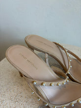 Load image into Gallery viewer, Stuart Weitzman - Dancer Strappy Heel Sandal w Pearls  - Nude Suede - 8.5
