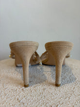 Load image into Gallery viewer, Stuart Weitzman - Dancer Strappy Heel Sandal w Pearls  - Nude Suede - 8.5
