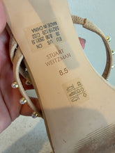 Load image into Gallery viewer, Stuart Weitzman - Dancer Strappy Heel Sandal w Pearls  - Nude Suede - 8.5
