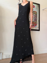 Load image into Gallery viewer, Scanlan Theodore - Sequin Embellished Chiffon Maxi Dress - Black - 12
