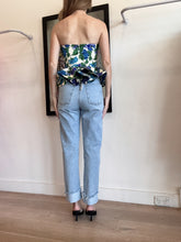 Load image into Gallery viewer, Ronny Kobo - Tara Bustier Top w Peplum  - Floral Green Purple - S
