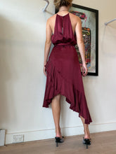 Load image into Gallery viewer, Zimmermann - Silk Flounce Picini Midi Dress - Burgundy - 3 - RRP $395
