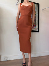 Load image into Gallery viewer, Alex Perry - Stretch Crepe Sweetheart Cup Dress - Bronze - 10 - NWT - RRP$1450
