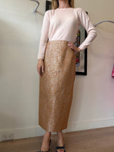 Load image into Gallery viewer, Scanlan Theodore - Tinsel Tweed Pencil Midi Skirt - Caramel - 12 - NWT - RRP $600
